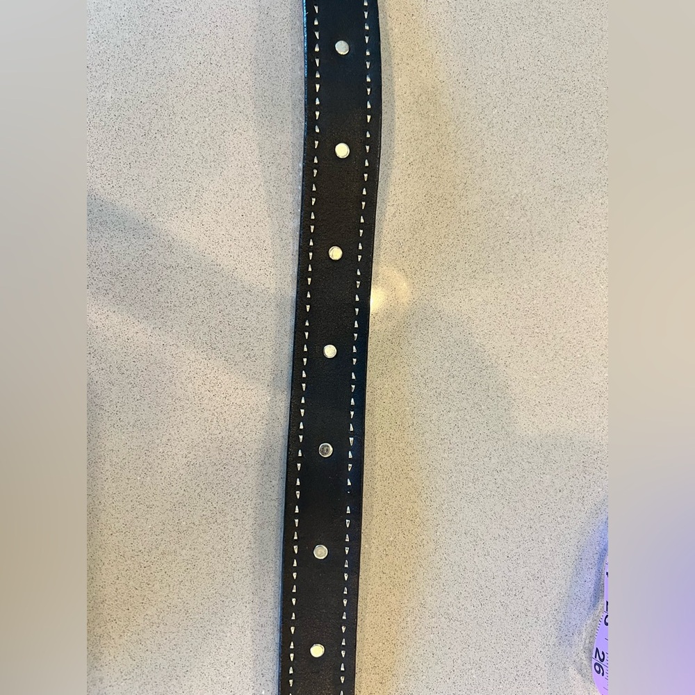 Hot Topic Y2K Skull & Crossbones Black Leather Belt with Silver Buckle 36” Goth - Picture 10 of 12